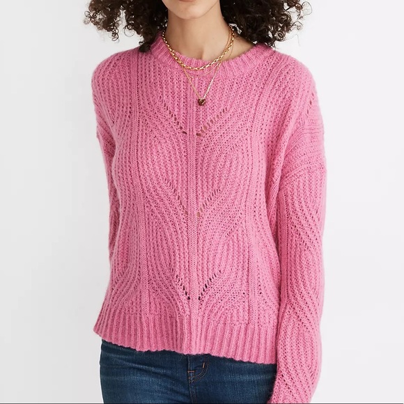 Madewell Sweaters - Madewell Charley pullover hot pink sweater
